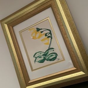 HART LAKE PAINTING GOLD MATTED & FRAMED signed